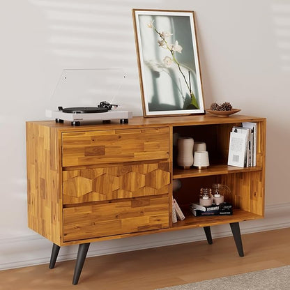 Bme Georgina 45 Inch Solid Wood TV Stand, Under 10 Minutes Assembly - Image 5