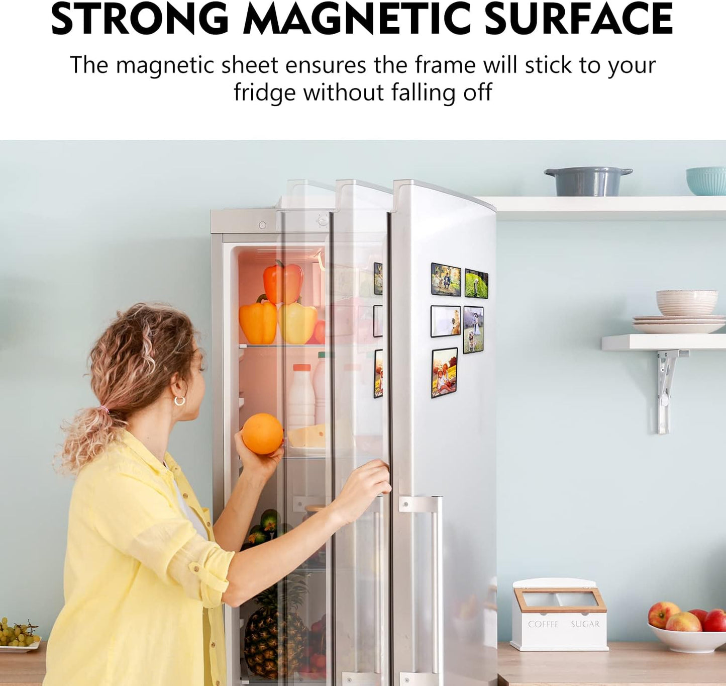 Magicfly Magnetic Photo Frame, Pack of 30, Fits 4 X 6 Inch Photos | Magnetic Picture Frame with Clear Photo Pocket for Refrigerator, Fridge, Office Cabinet, Black