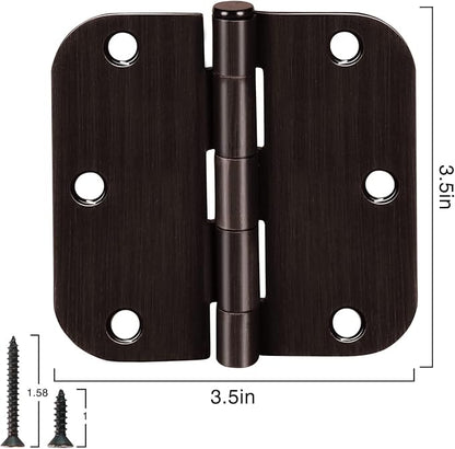 18 Pack Oil Rubbed Bronze Door Hinges 3.5" x 3 1/2 Inch Black Brushed Interior - Image 5
