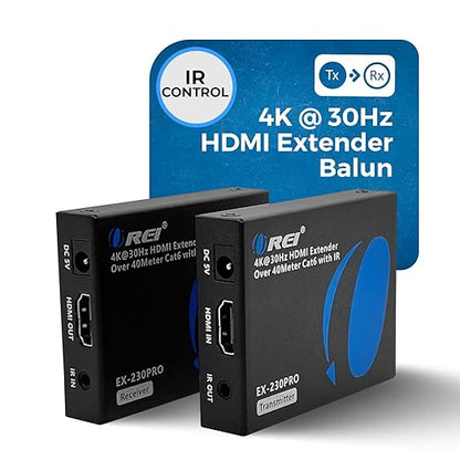 OREI HDMI Over Ethernet Extender Over Single CAT6/7 Ethernet Cable 4K@30Hz Up - Image 2