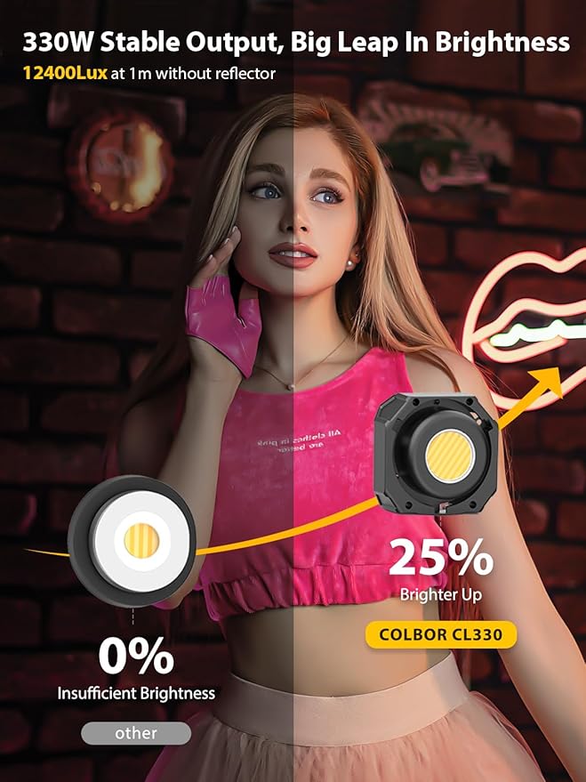 Video Light, COLBOR CL330 Lite 330W Continuous Lighting 2700-6500K Bi-Color - Image 2