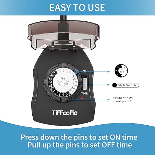 TiFFCOFiO Outdoor Timer Outlet, 24 Hour Mechanical Outdoor Timer - Image 6
