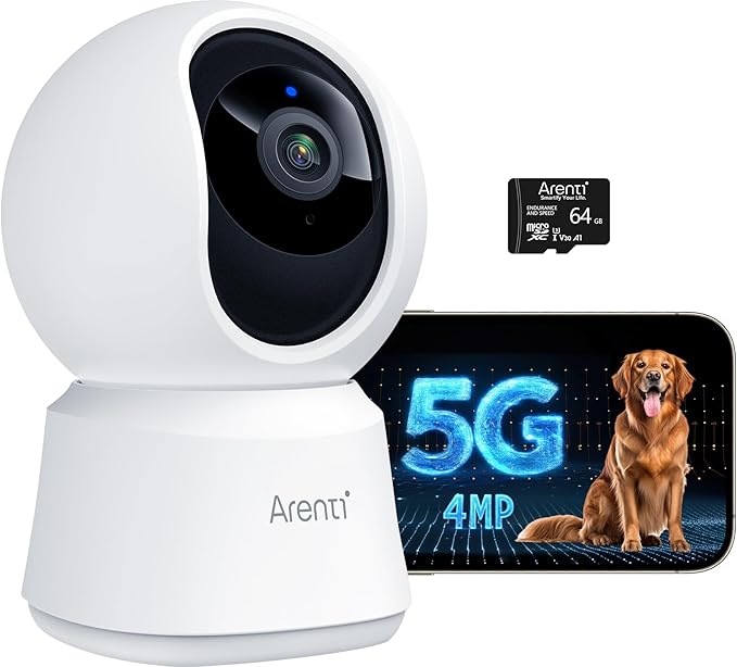 ARENTI 5G Indoor Security Camera, 4MP Pet Camera by ArentiIntelligence