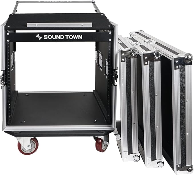 Sound Town Enhanced Thickness 1/2" Plywood 10U Audio Rack/Road Case - Image 2