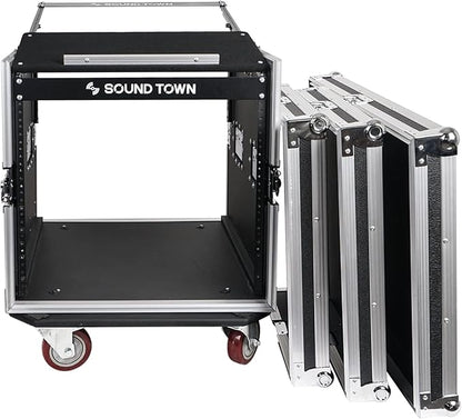 Sound Town Enhanced Thickness 1/2" Plywood 10U Audio Rack/Road Case - Image 2