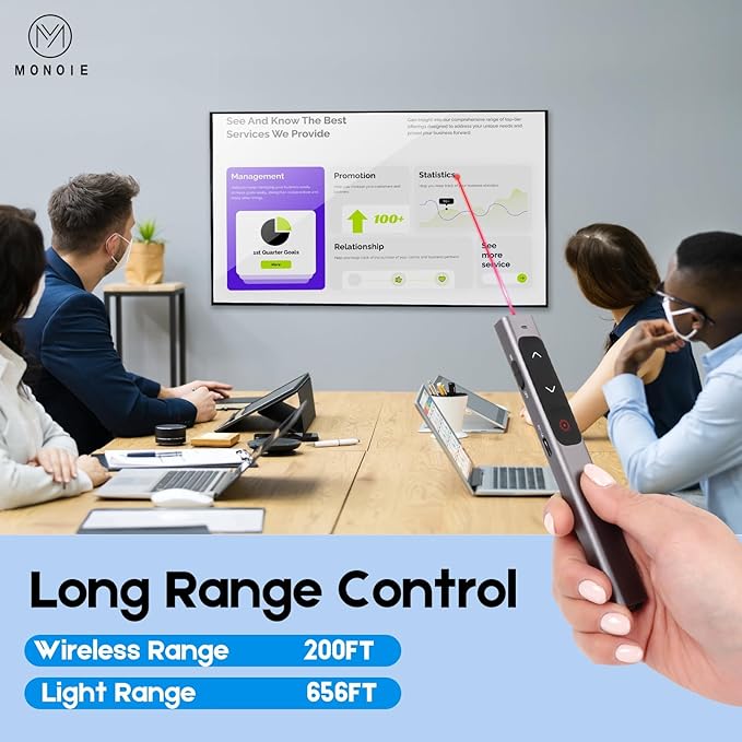 M Monoie Wireless Presenter, Laser Pointer Clicker - Image 6