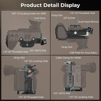 SmallRig Camera Cage for Sony FX2, HawkLock Quick Release FX2 Cage - Image 2