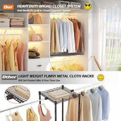 Armocity 96 Inches Closet System, 8FT Walk In Closet Organizer - Image 6