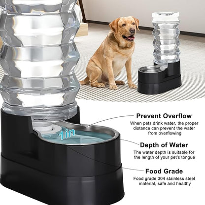 RIZZARI Automatic Dog Water Dispenser: Spill-Resistant 9L Black Gravity Feeder - Image 6