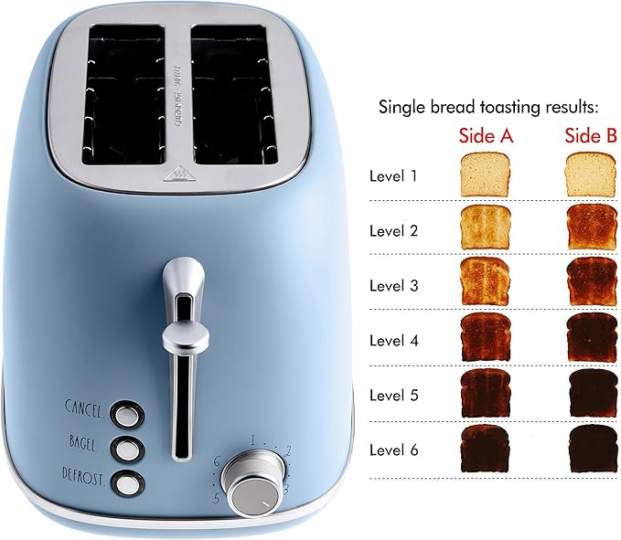 Rae Dunn Retro Rounded Bread Toaster, 2 Slice Stainless Steel Toaster - Image 2
