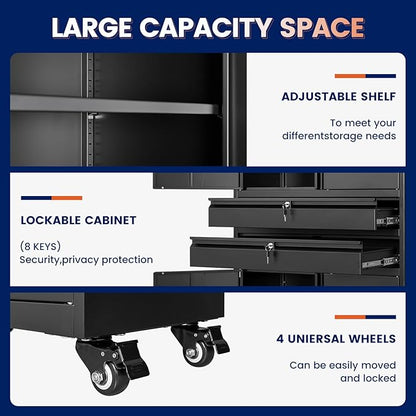 Yizosh Metal Garage Storage Cabinet - Image 4