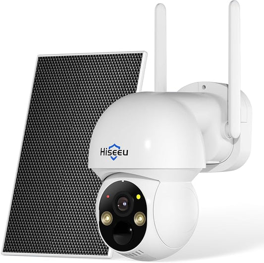 Hiseeu Solar Wireless Security Camera Outdoor, 2.4G & 5G WiFi, Color Night by Hiseeu