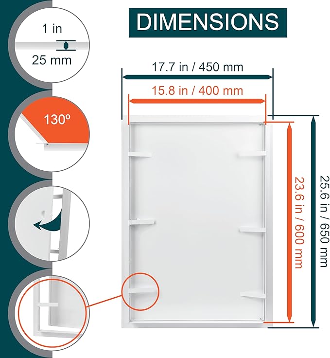 16" x 24" White Metal Access Panel. Service Shaft Door Panel. Plumbing - Image 2