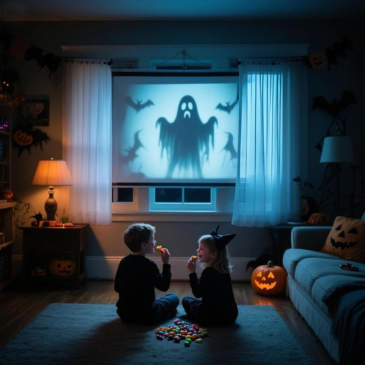 AAJK 120in Halloween Holographic Window Rear Projector Screen