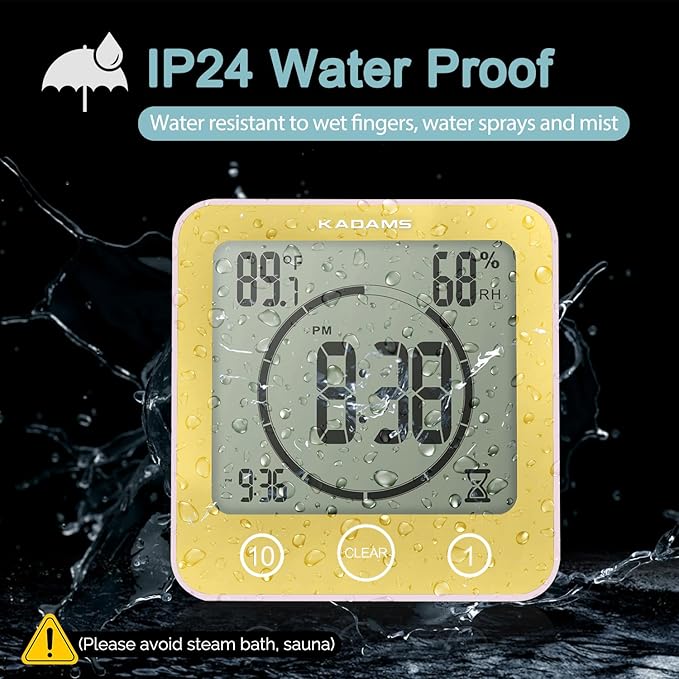 KADAMS Shower Clock Waterproof Bathroom Timer – Digital Wall Clock - Image 3