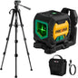 PREXISO Laser Level with 47 Inch Tripod, IP54 Rechargeable 65Ft Green Cross by PREXISO