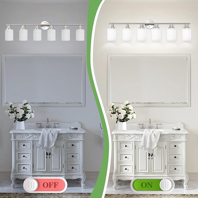 Guliaofo 6-Light Brushed Nickel Vanity Lights - Image 6