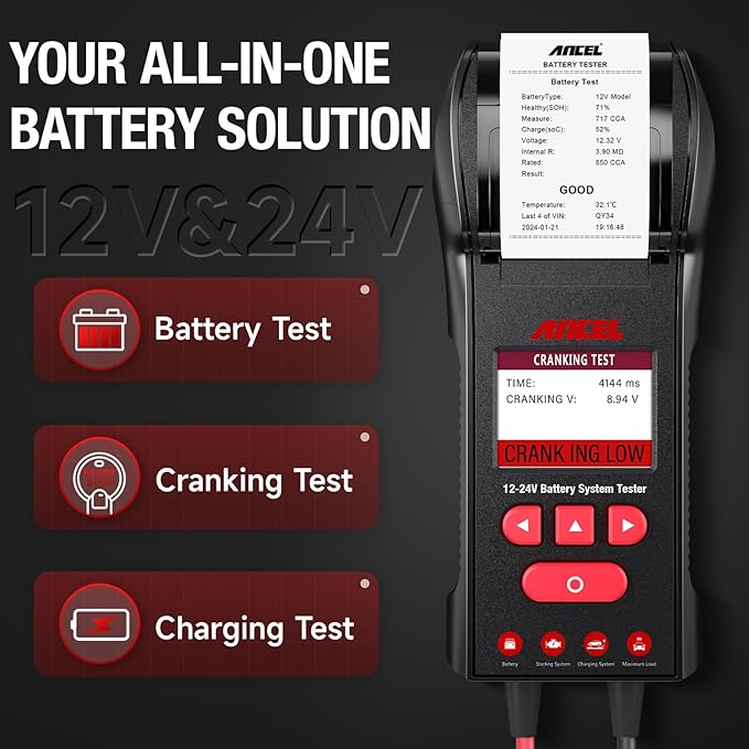 ANCEL BST600 Car Battery Tester - 12V/24V - Image 2