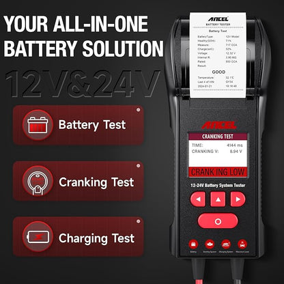 ANCEL BST600 Car Battery Tester - 12V/24V - Image 2