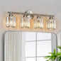 FDPBY Modern 4 Light Crystal Vanity Light, Brushed Nickel Vertical Bathroom by FDPBY