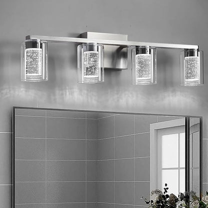 SADENICEL 4-Light Bathroom Light Fixtures, Brushed Nickel, Dimmable LED - Image 9
