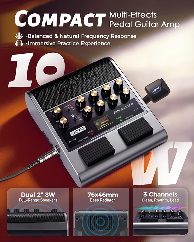 JOYO 10W Electric Guitar Combo Amp Multi-Effects Pedal Portable Amplifier - Image 2