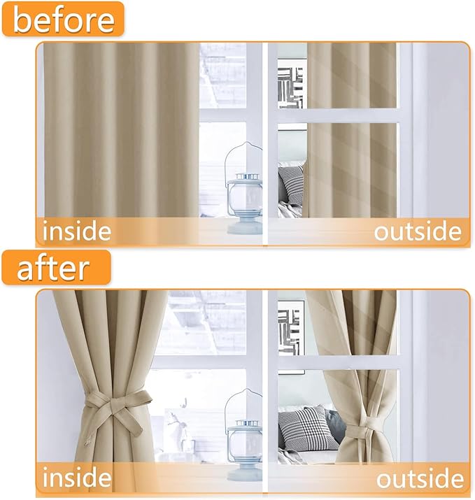 Hiasan Blackout Curtains for Bedroom, 42 x 63 Inches Length - Image 5