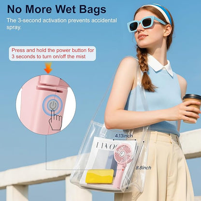 HandFan Upgraded Portable Handheld Misting Fan, Rechargeable Personal Mister Fan - Image 5