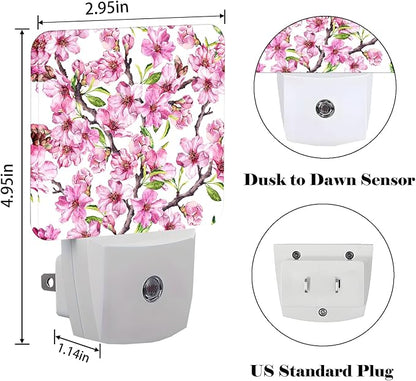 FSHVQKD Spring Flowers Blossom Night Light, Plug Into Wall - Image 2