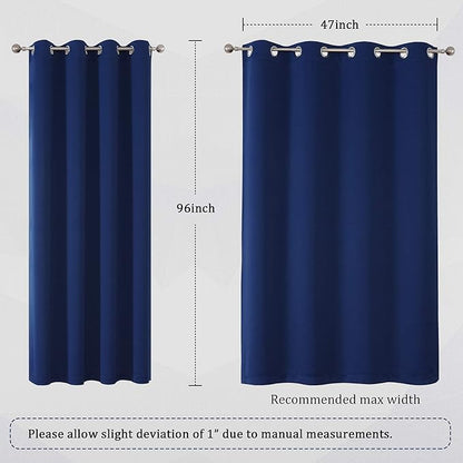 DUALIFE Navy Blue Blackout Curtains 96 Inch Length - Image 6