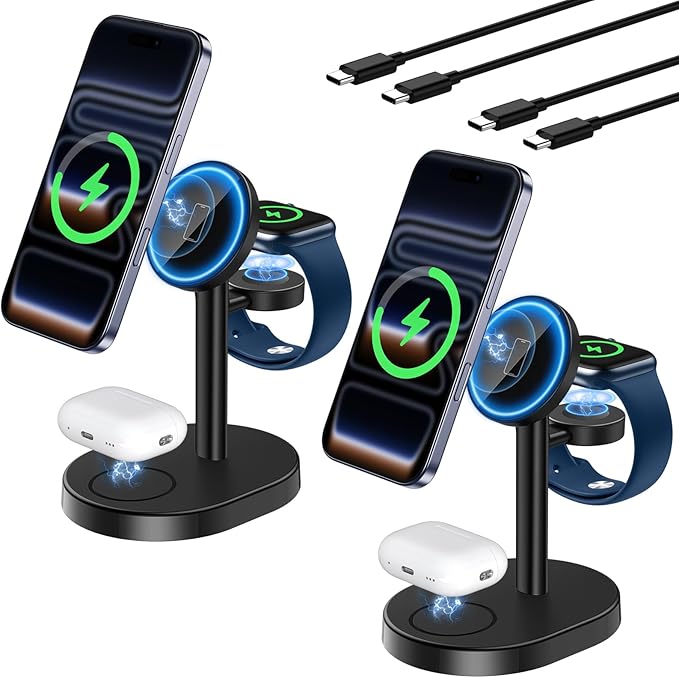 2 Pack Hevanto 2026 3 in 1 Wireless Charging Station by Hevanto
