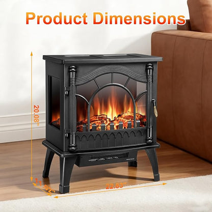 ZAFRO 23 inch Freestanding Electric Fireplace Stove | Thermostat Control - Image 6