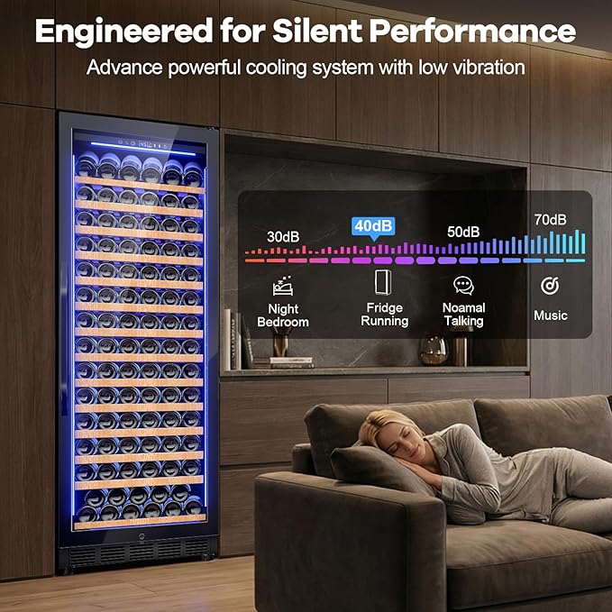 24" Wine Cooler Refrigerator Black, 24 Inch Wide Large Capacity - Image 5