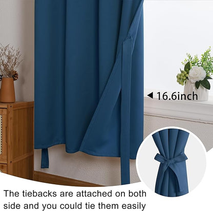 JIUZHEN Short Curtains Kitchen Half Window Blackout Curtains - Image 6