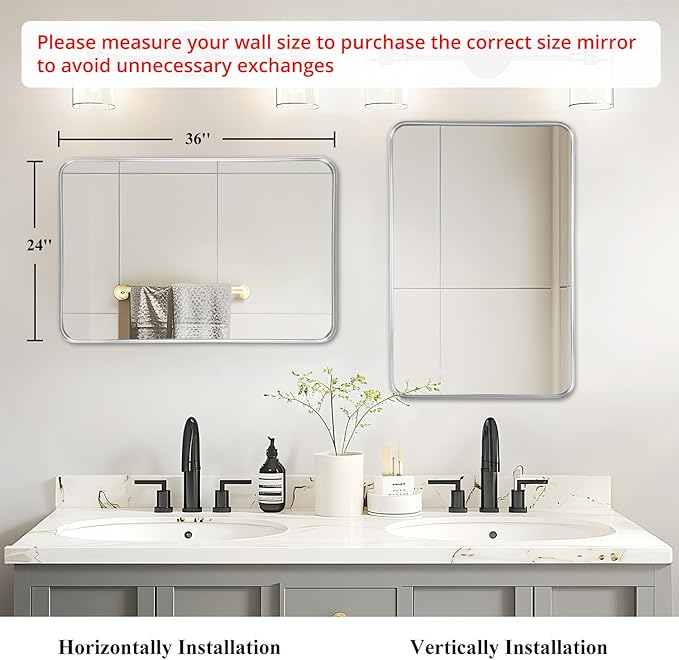 Fabuday Bathroom Mirrors for Over Sink 2 Pack - Image 3