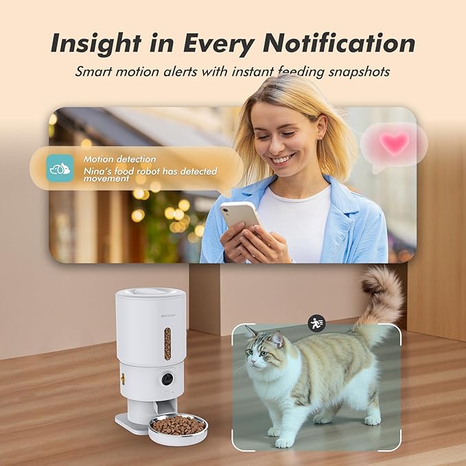 Automatic Cat Feeder with Camera - 5G WiFi Timed Cat Food Dispenser - Image 5