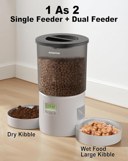 Automatic Cat Feeder for 2 Cats, 4.2L Programmable 1-6 Meals Portion Control - Image 7