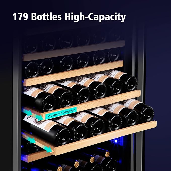 Wine Cooler Refrigerator, 179 Bottles Professional Wine Fridge - Image 4