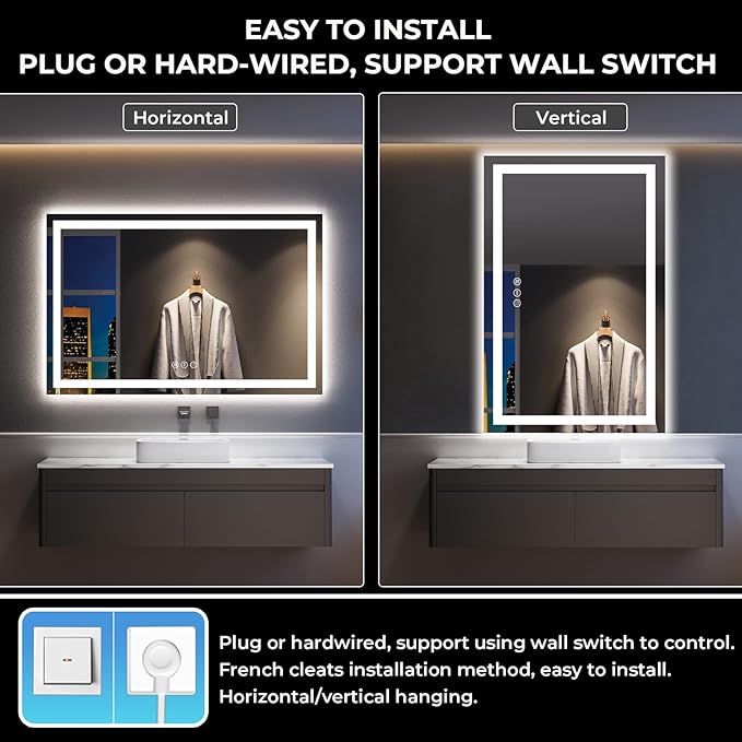 YEELAIT 55x36 Inch LED Bathroom Mirror - Image 7