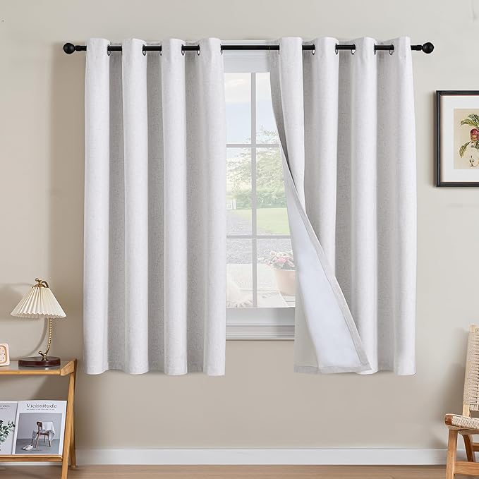 H.VERSAILTEX Linen Curtains 100% Blackout Curtains by HVERSAILTEX