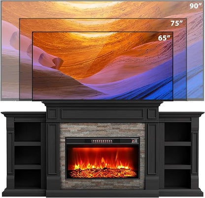 LGHM 80" Fireplace TV Stand, Electric Fireplace - Image 9