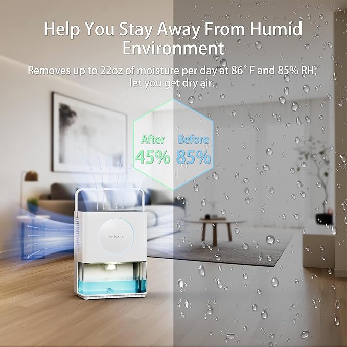 SOICARE 108 OZ Home Dehumidifier, Small Portable Room Dehumidifier - Image 4