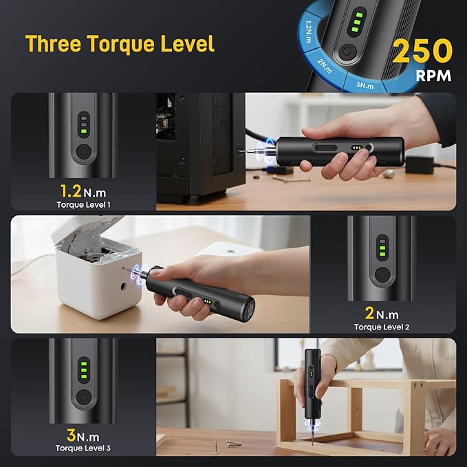 MrToNo Electric Screwdriver, Cordless Screwdriver Set, Power Screwdriver Set - Image 2