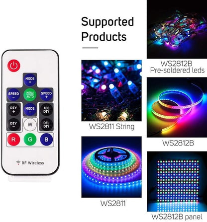 RGBZONE WS2812B RF LED Controller, 3-PIN Mini LED Strip Lights Controller - Image 7