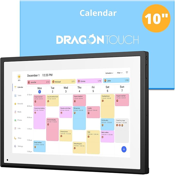 Digital Calendar Touch Screen 10 Inch, Electronic Calendar Chore Chart by DragonTouch