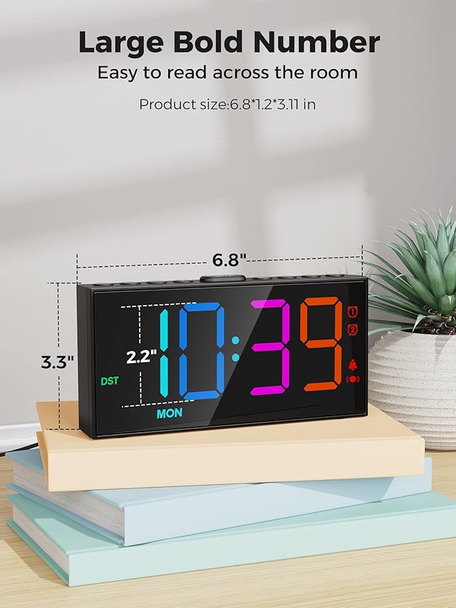 PPLEE RGB Bed Shaker Alarm Clock - Image 8