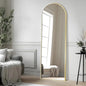 Full Length Mirror, 55x15‘’ Arched Wall Mirror for Bedroom, Long Gold Standing Floor Mirror, Full Body Tempered Glass Vanity Mirror with Aluminum Frame for Entryway, Living Room, Bathroom Décor