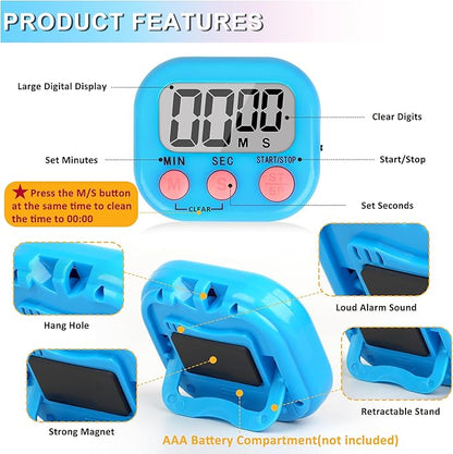 ZILLEEN Classroom Timer for Kids Teachers 6 Pack Digital Timers - Image 8