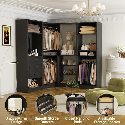 Unikito Closet System with Drawers，86”Modular Corner Closet Organizer System - Image 6