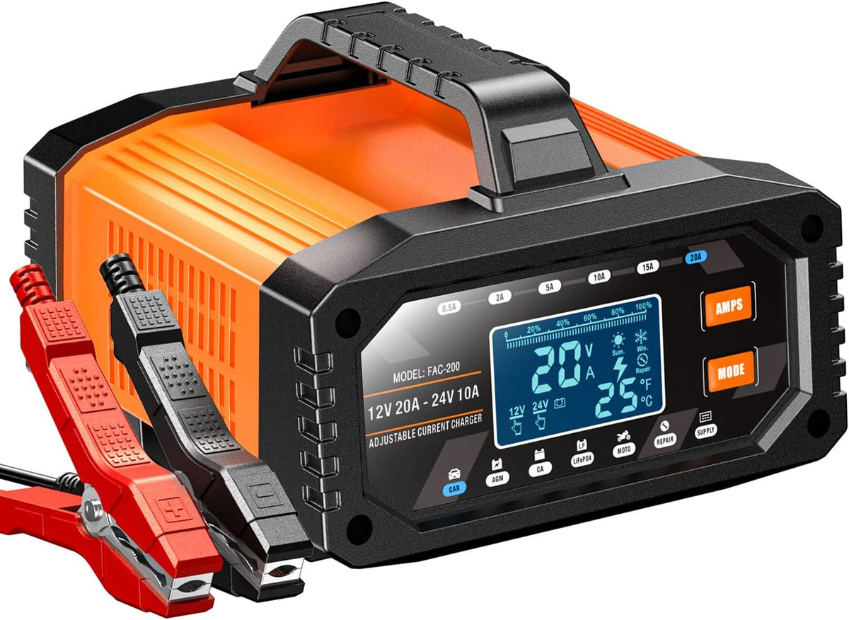 upgraded battery charger 0-20a 12v/24v adjustable current battery, main product view